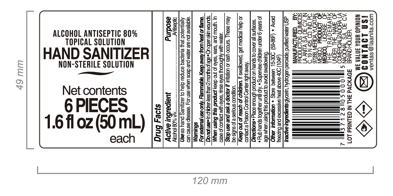 Hand Sanitizer 50ml (1.6fl.oz) 6PACK