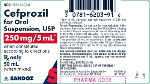 Cefprozil 250 mg 5 mL Oral Suspension Label