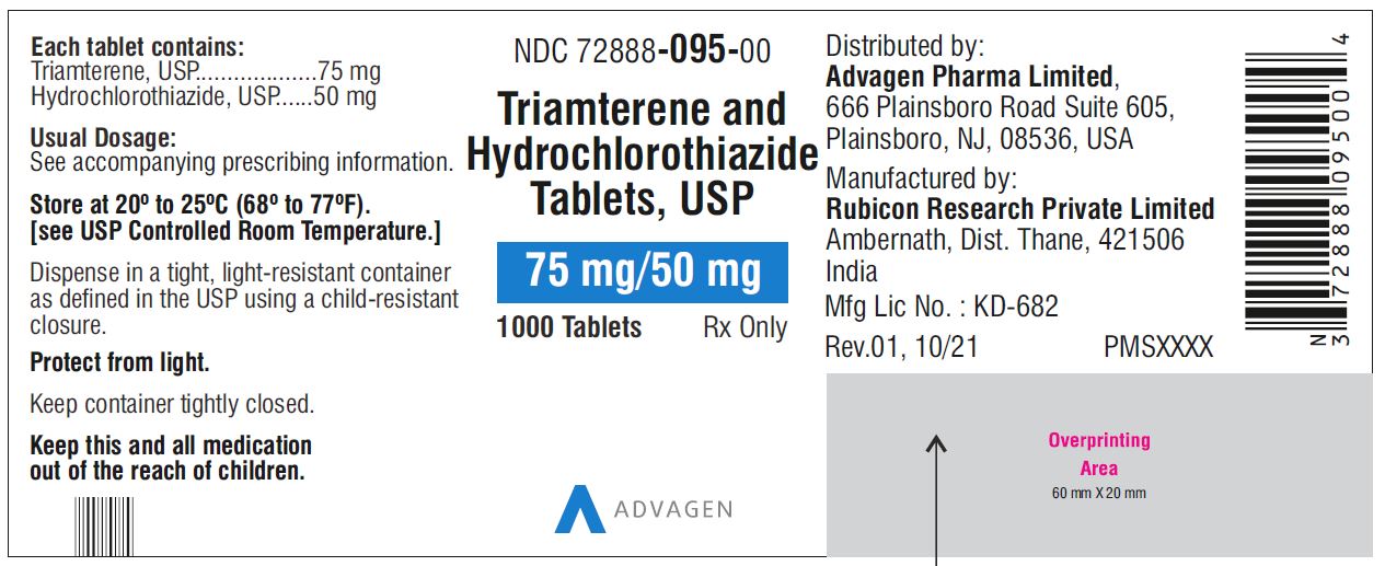 Triamterene and Hydrochlorothiazide Tablets, USP 75mg/50 mg  - NDC: <a href=/NDC/72888-095-00>72888-095-00</a> - 1000s Label