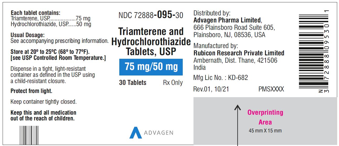 Triamterene and Hydrochlorothiazide Tablets, USP 75mg/50 mg  - NDC: <a href=/NDC/72888-095-30>72888-095-30</a> - 30s Label