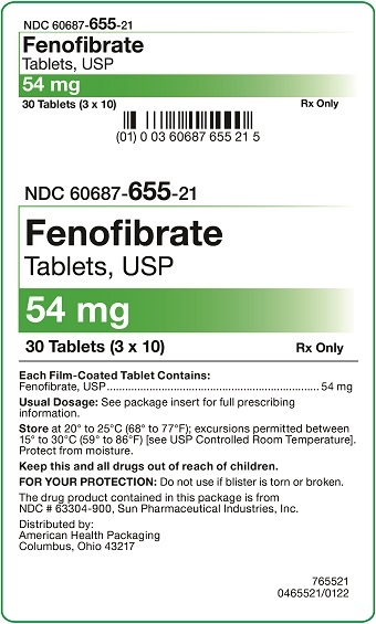 54 mg Fenofibrate Tablets Carton