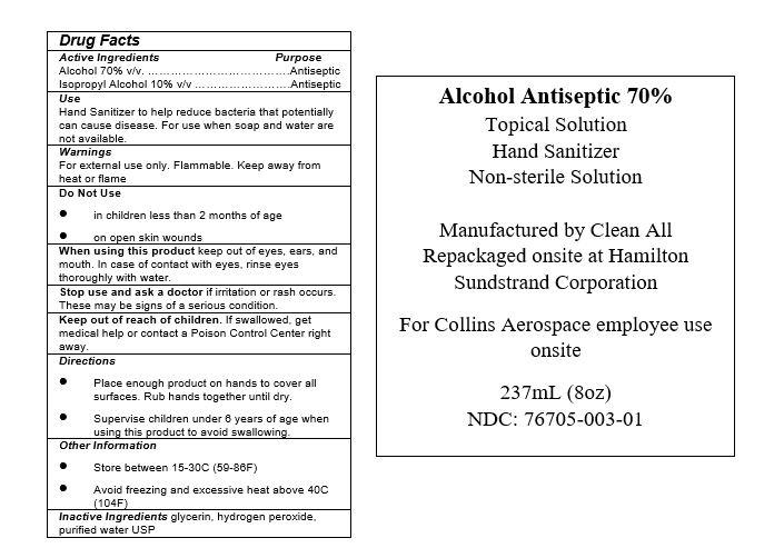 Alcohol Antiseptic 70 8oz label
