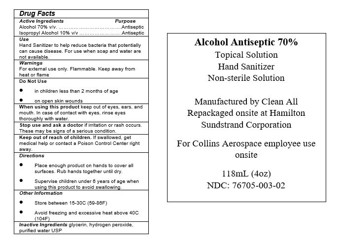 Alcohol Antiseptic 70 4os label