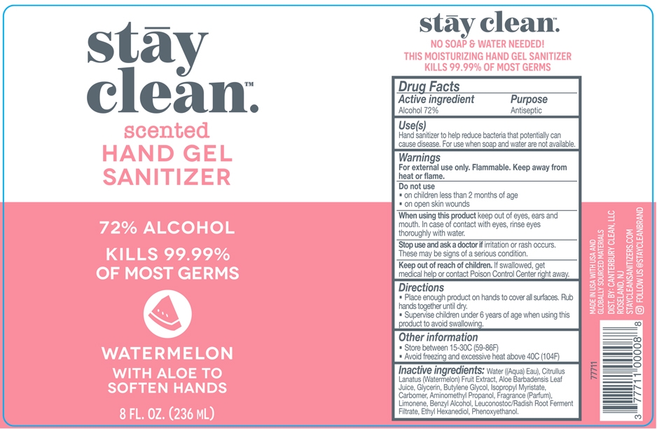 Packaging Label-StayClean Scented Hand Gel Sanitizer Watermelon 8 FL.OZ