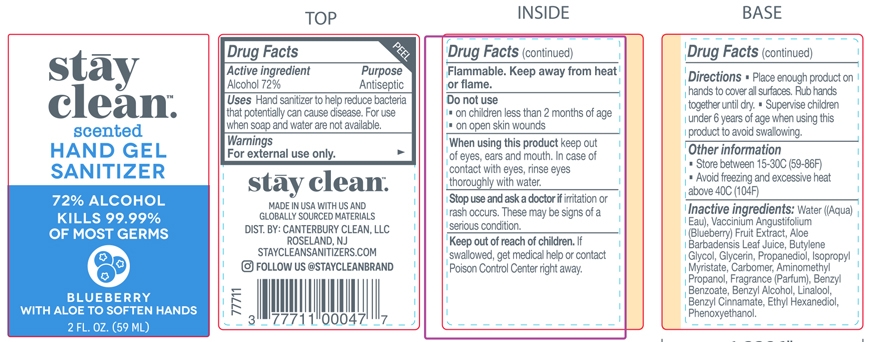 Packaging Label-StayClean Scented Hand Gel Sanitizer Blueberry 2 FL.OZ