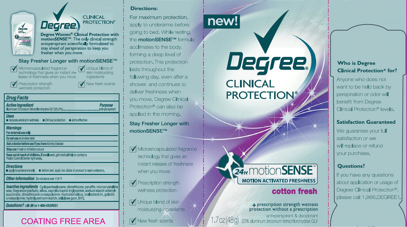 Degree Clinical Motion Sense Cotton Fresh Carton