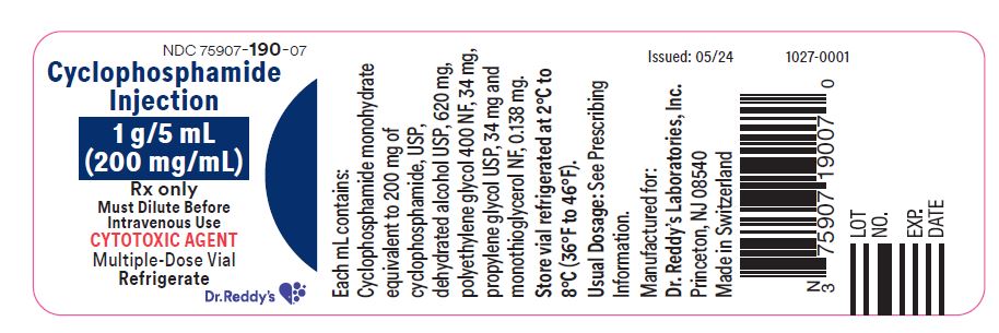 Cyclophosphamide Injection,1 g/ 5 mL Vial Label