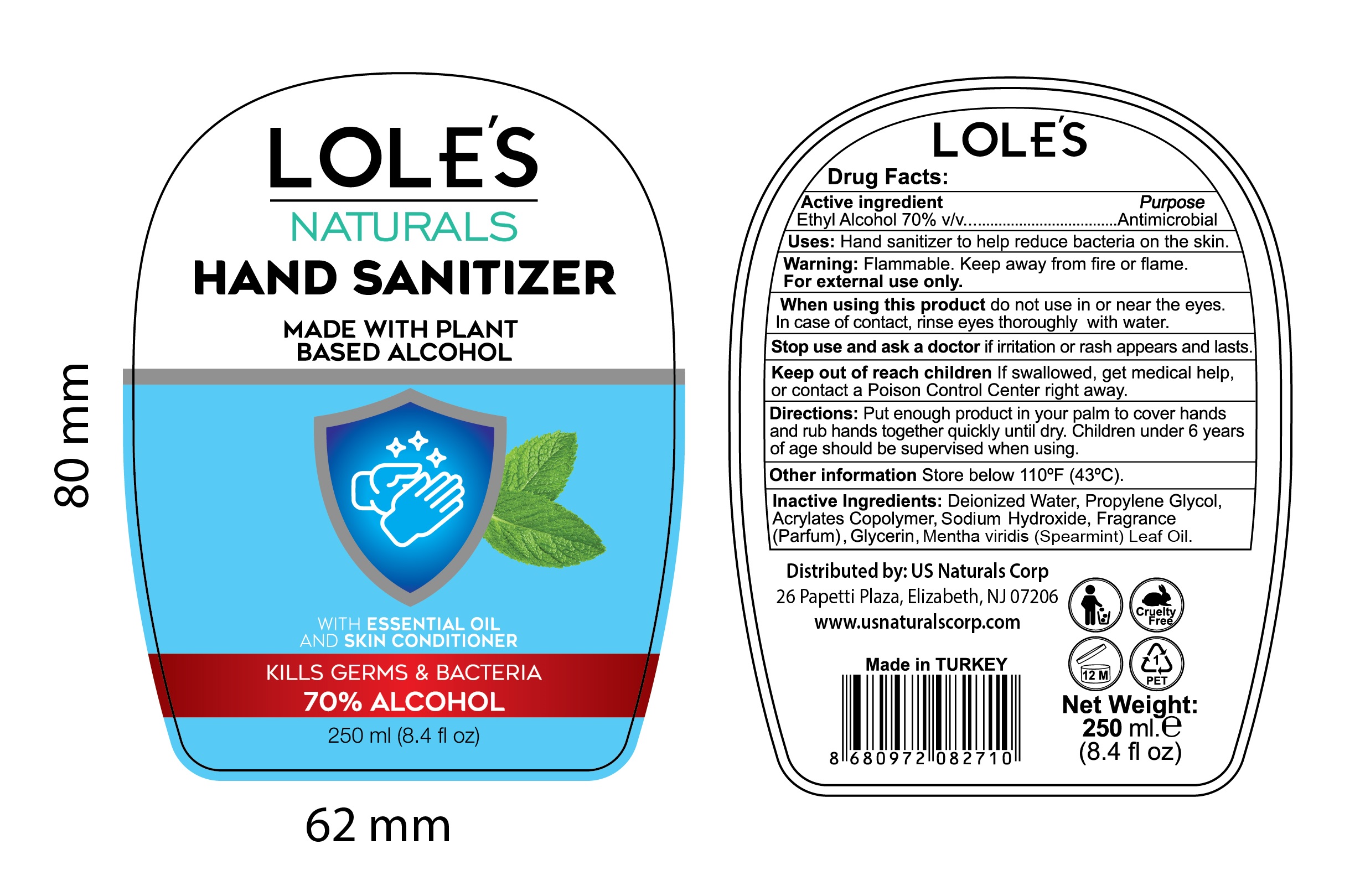 250 ml label
