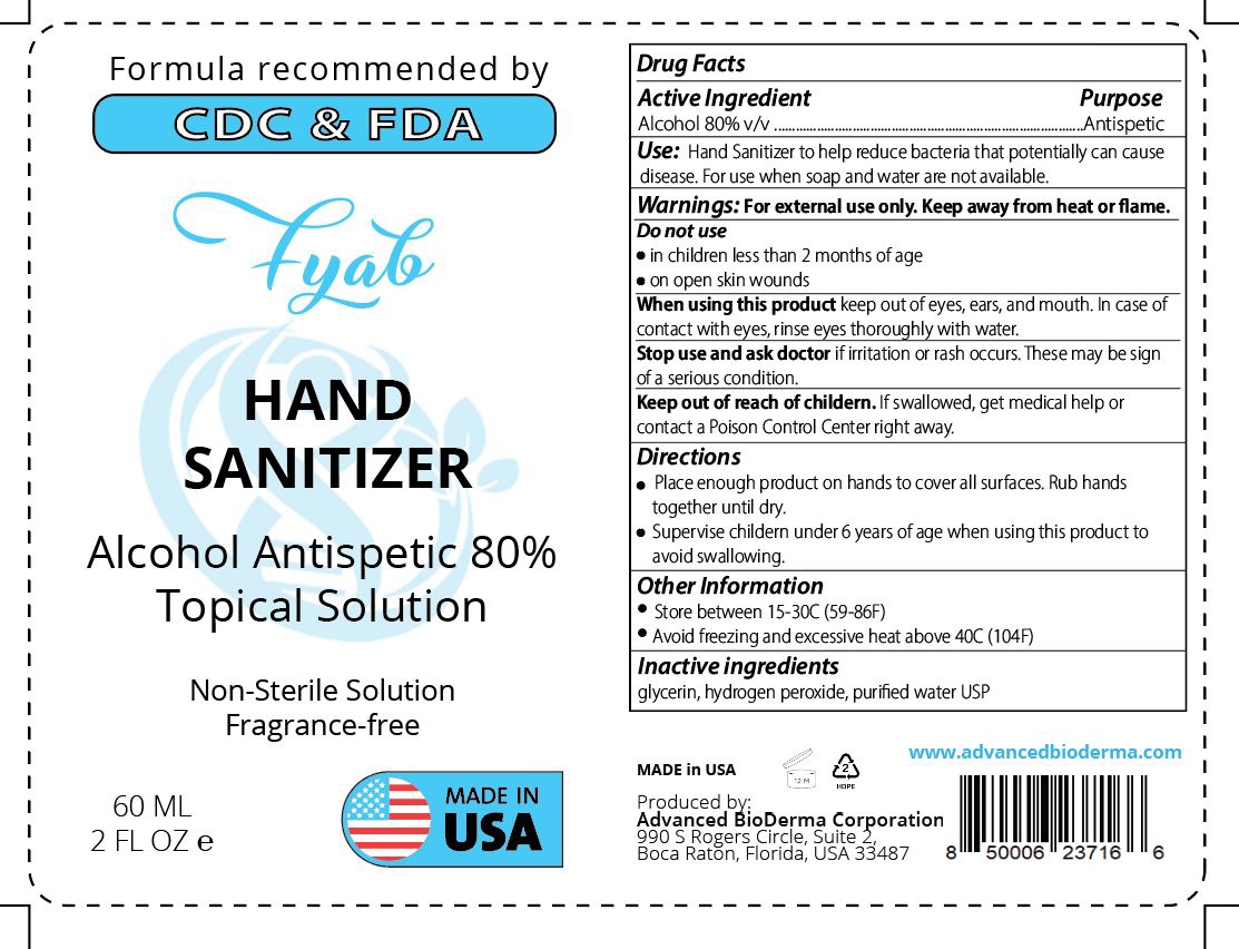 FYAB Hand Sanitizer 60 ml label