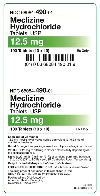 12.5 mg Meclizine HCl Tablets Carton