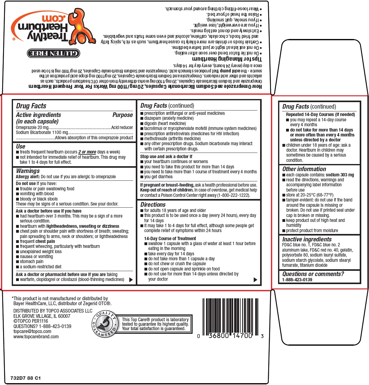 Topcare omeprazole and sodium bicarbonate