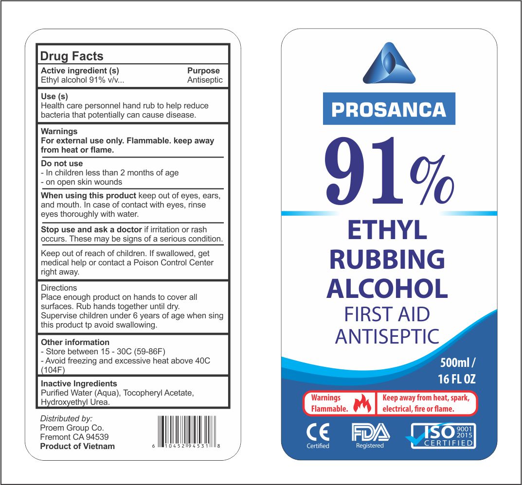 77838-836  Ethyl 500 ml -91 percent Rubbing Alcohol