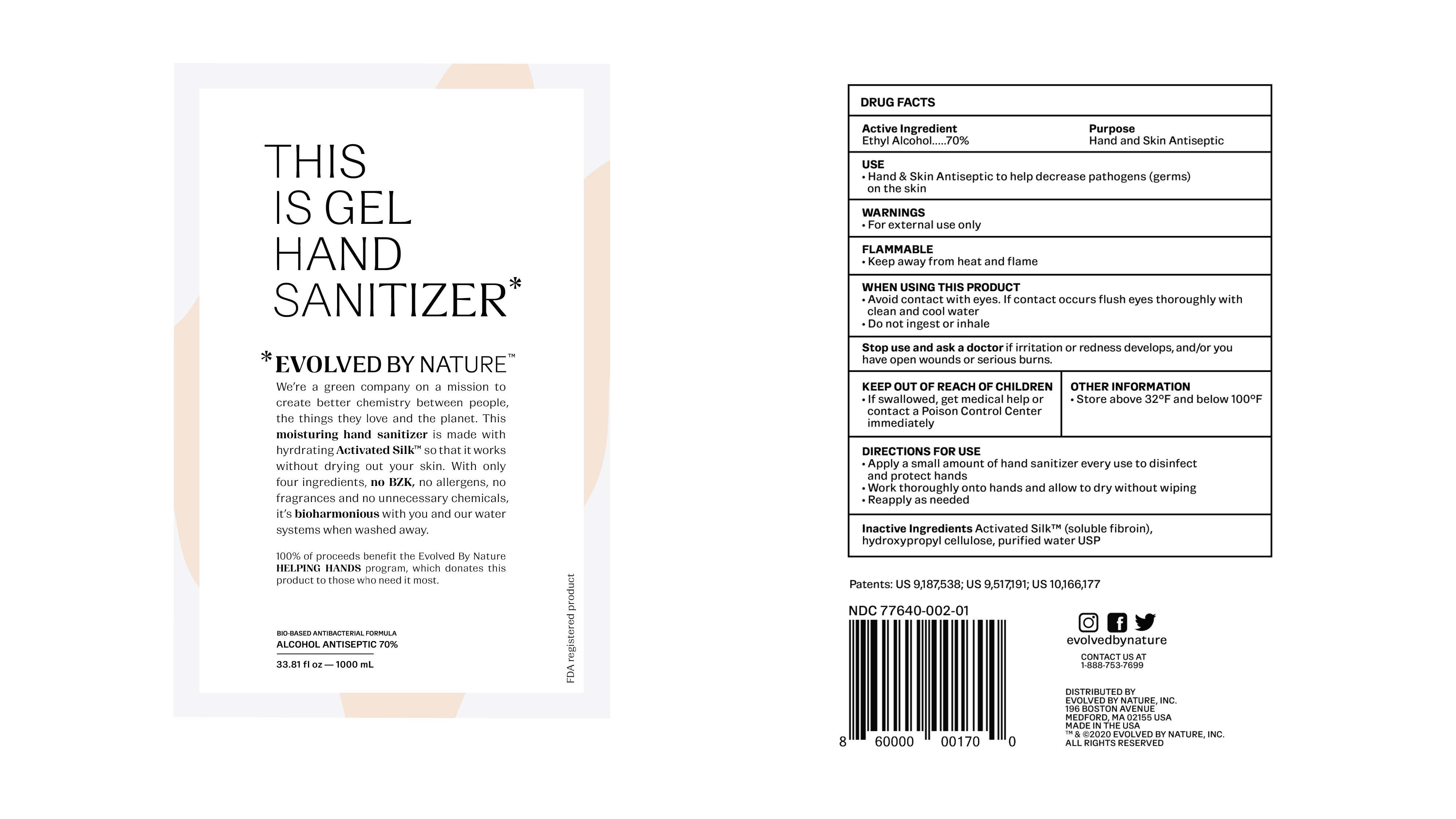 EBN Gel hand sanitizer 1 Liter Label