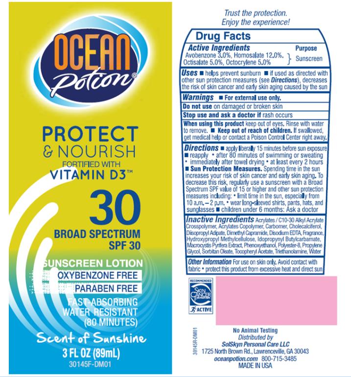 PRINCIPAL DISPLAY PANEL
Ocean Potion
Protect
& Nourish
Vitamin D3
SPF 30
Sunscreen Lotion
3 FL OZ (89mL)
