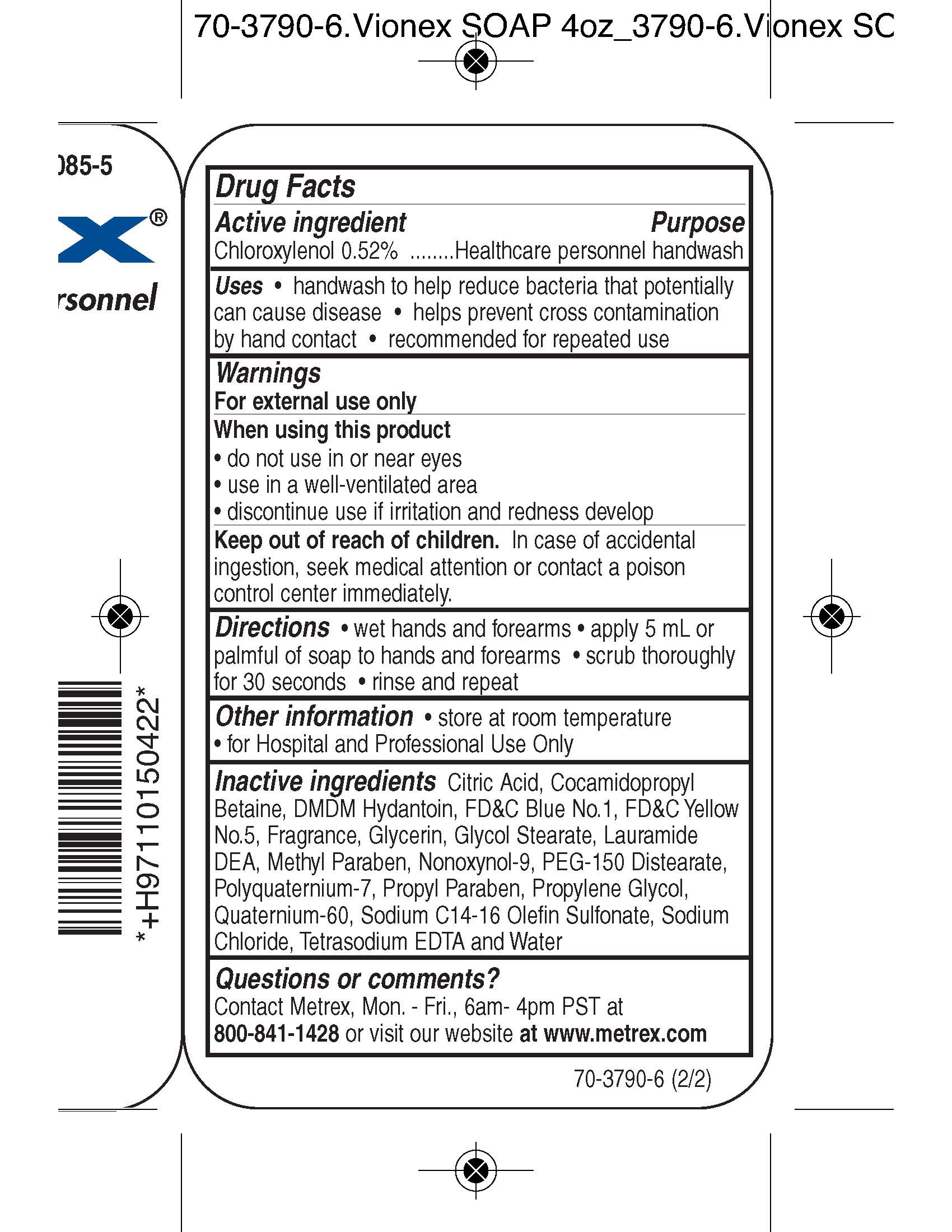 VioNex Liquid Soap 4oz Label
