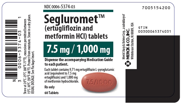 PRINCIPAL DISPLAY PANEL - 7.5 mg/1,000 mg Tablet Bottle Label