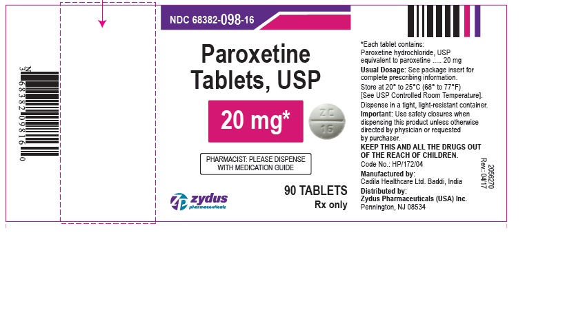 Paroxetine tablets, 20 mg