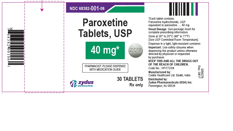 Paroxetine tablets, 40 mg