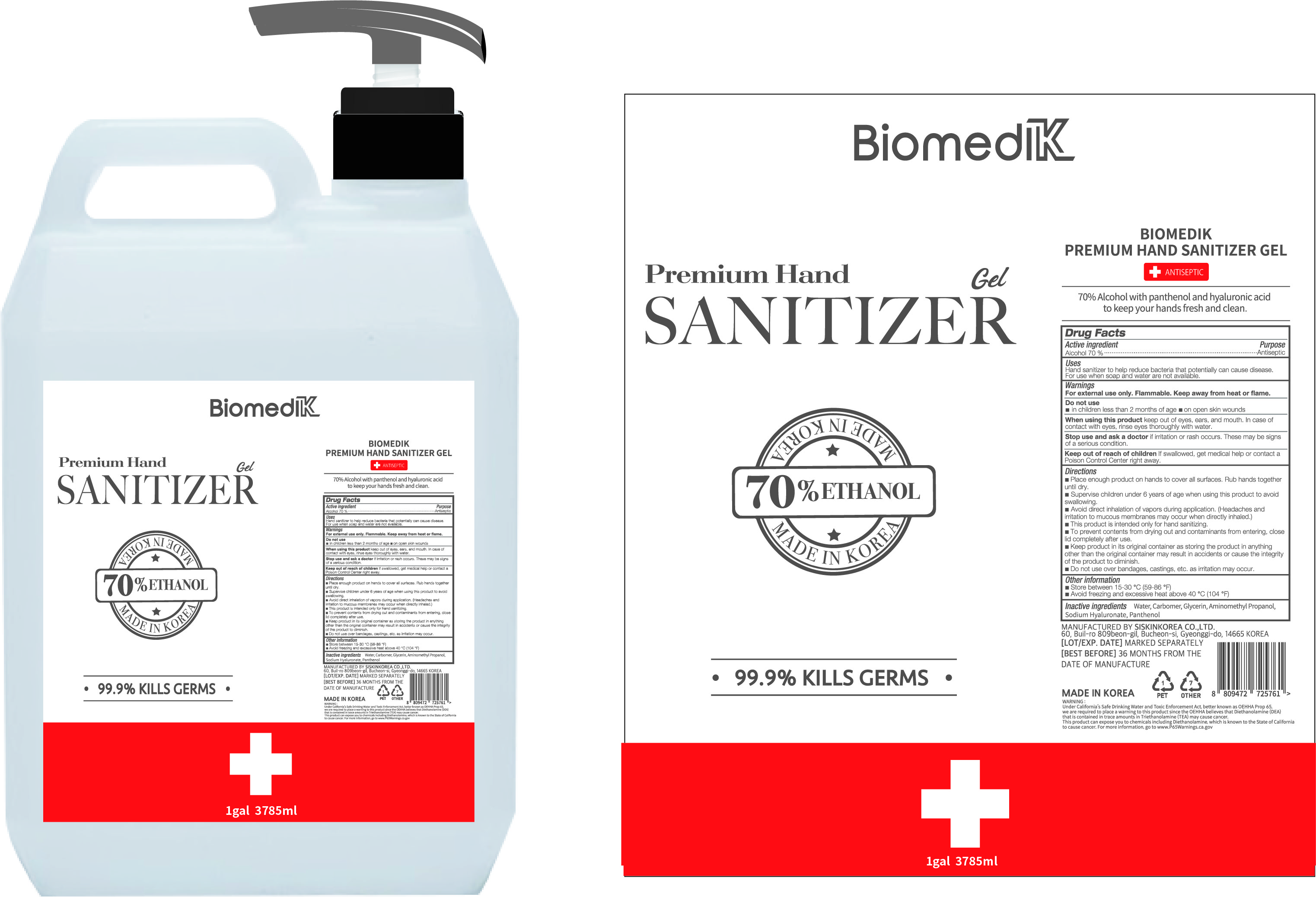 BIOMEDIK Premium Hand Sanitizer Gel (3785 ml)