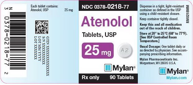 Atenolol Tablets 25 mg Bottle Label