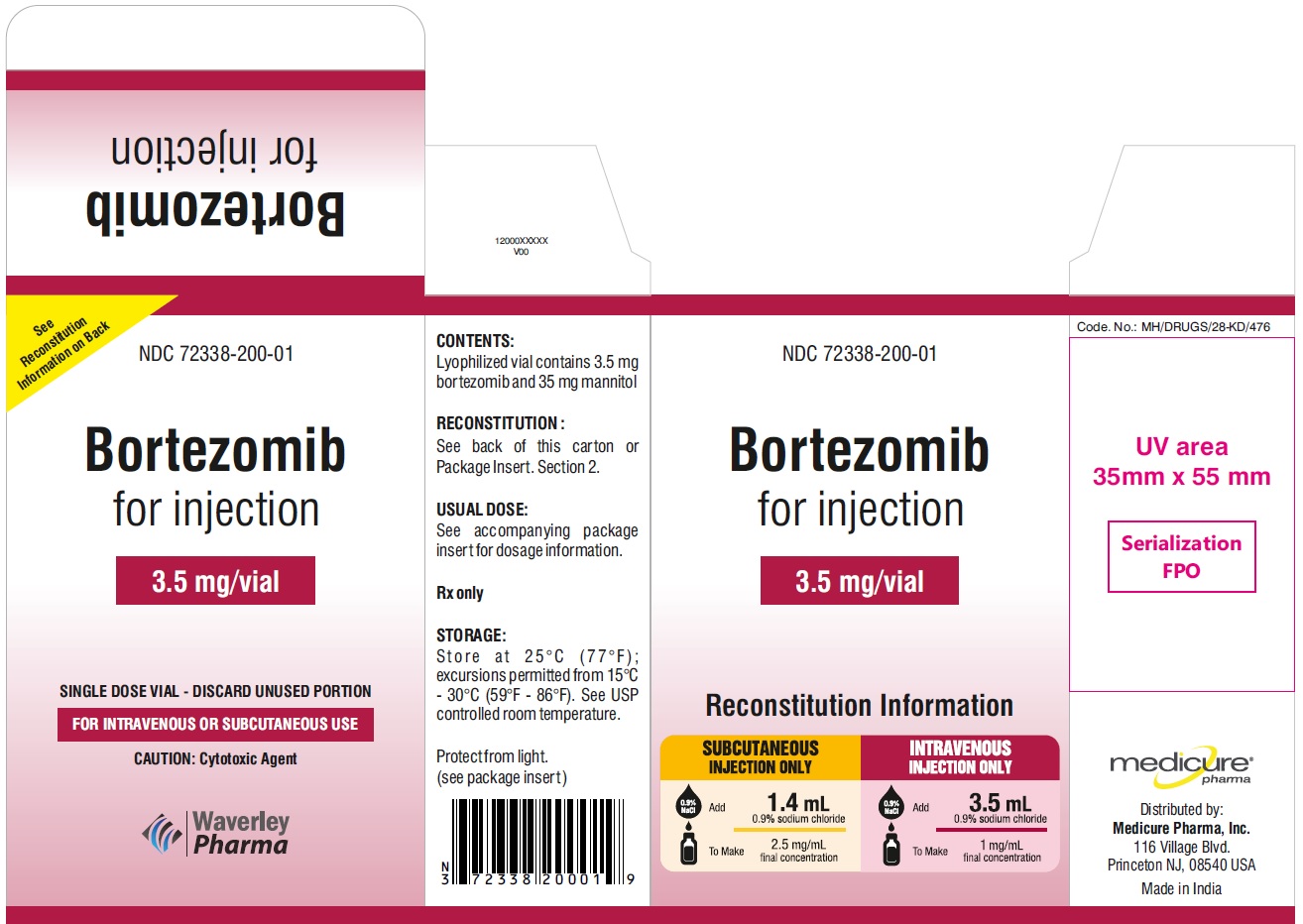 PRINCIPAL DISPLAY PANEL - 3.5 mg Vial Carton