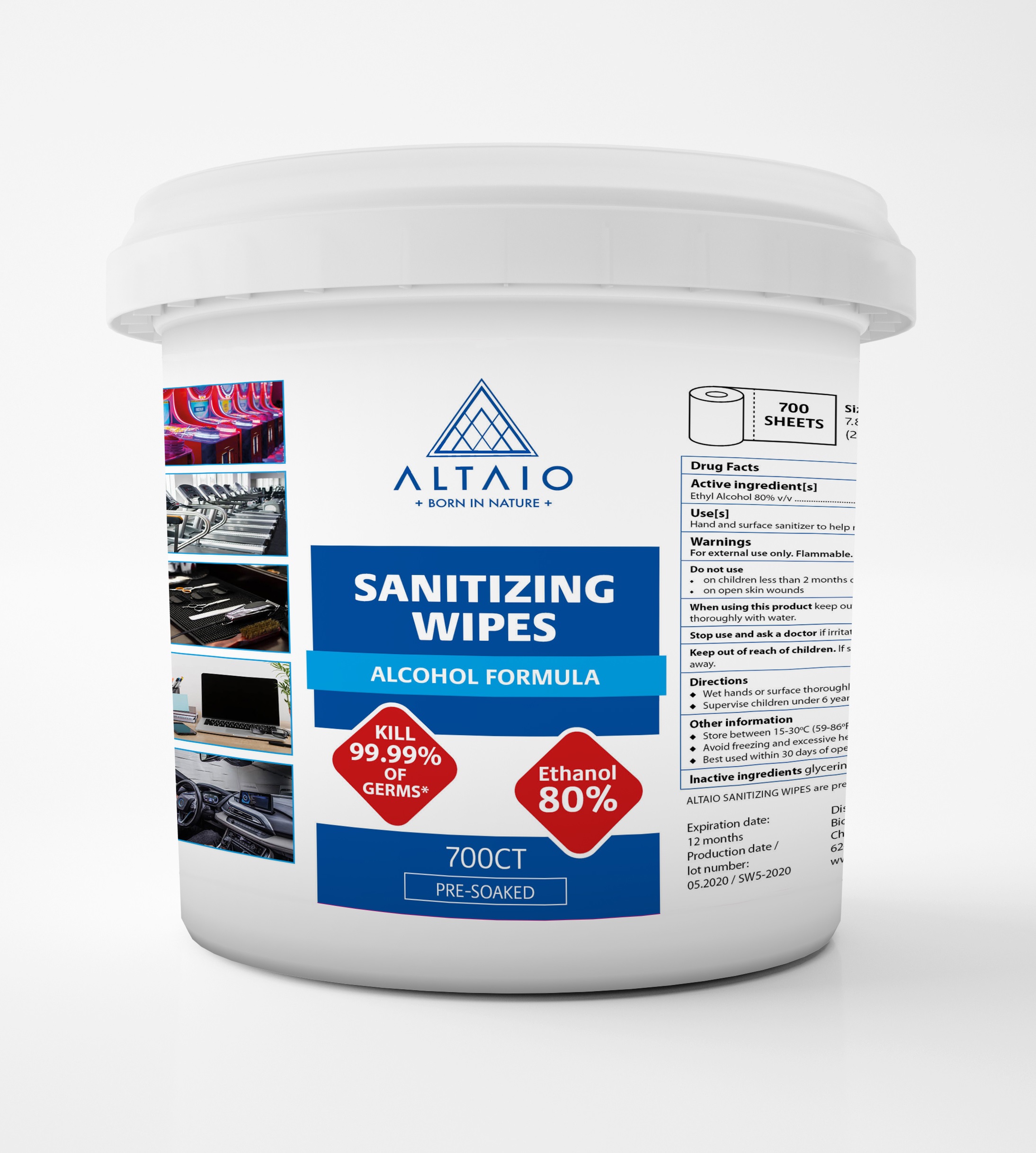 ALTAIO Sanitizing Wipes package