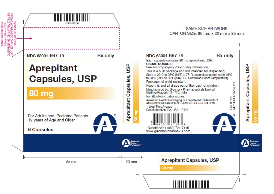 Carton- Aprepitant Capsules USP 80mg 6s pack