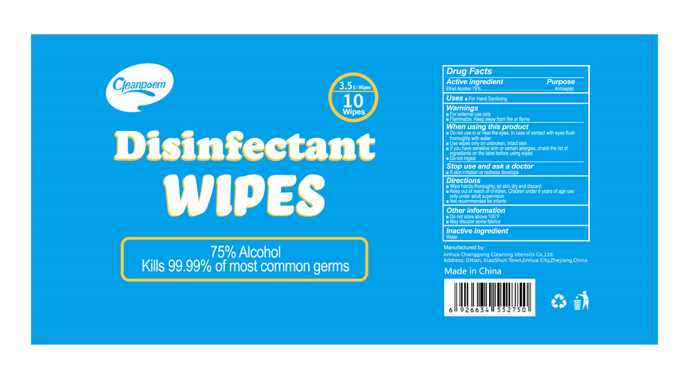 10 wipes label 