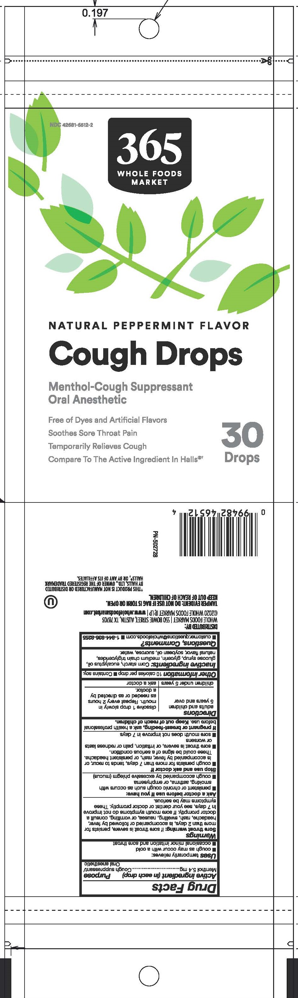 WF 365 Natural Peppermint 30ct Cough Drops