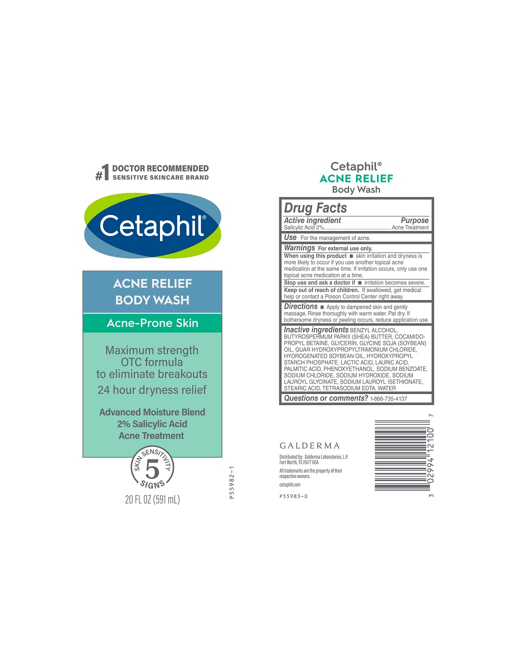 Cetaphil Acne Relief BodyWash Front Back Labels