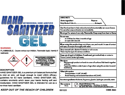 Hand Sanitizer Gel 16oz Label