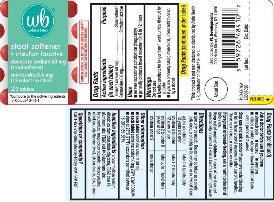 Docusate Sodium 50 mg, Sennosides 8.6 mg