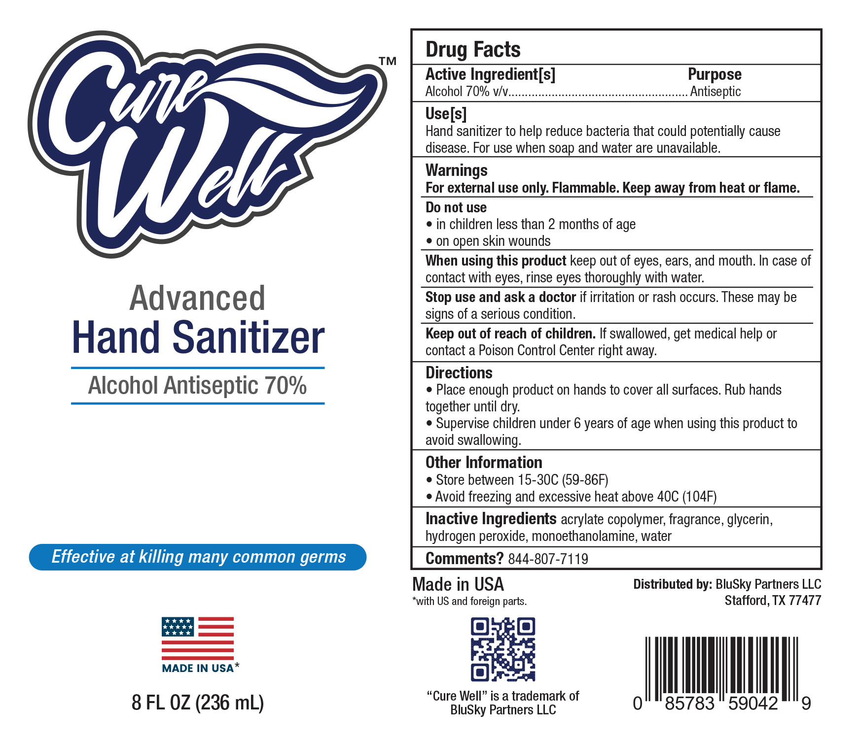 Cure Well 8 oz Label