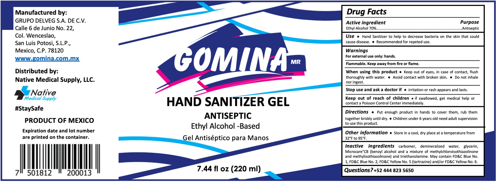 Hand Sanitizer Label  220 ml