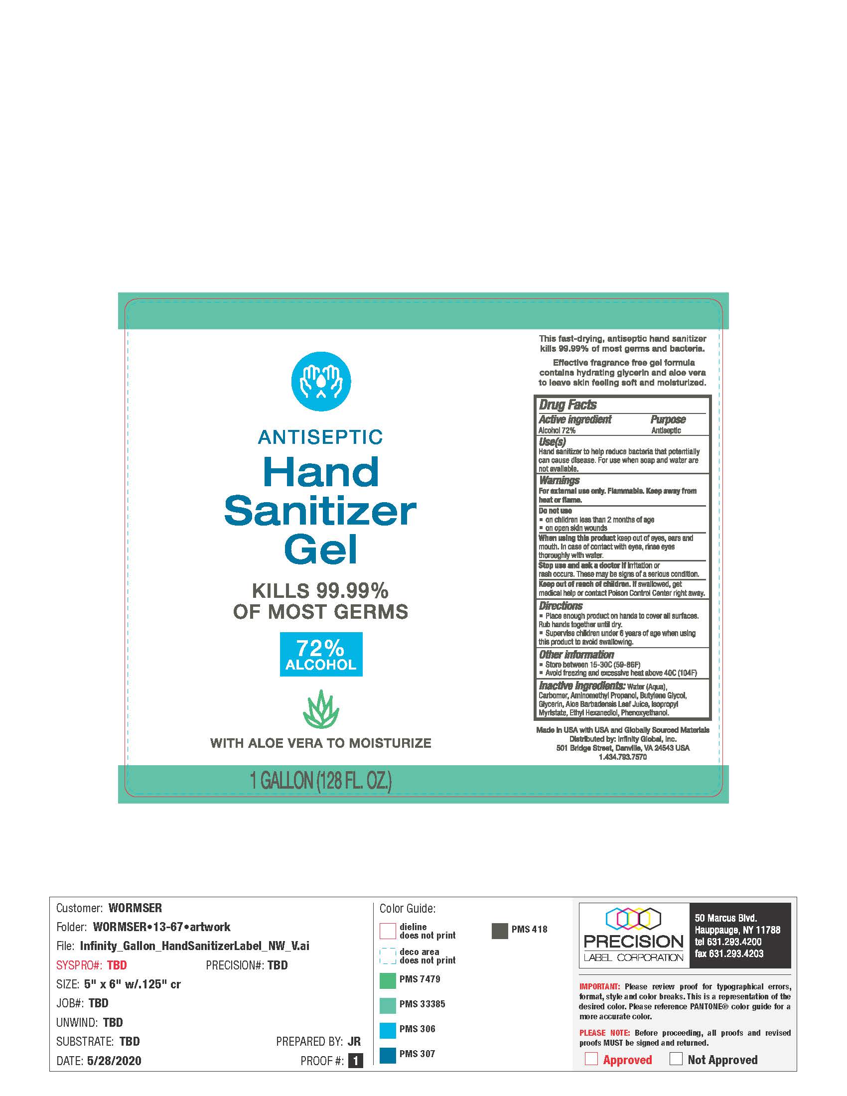 Packaging Label-Antiseptic Hand Sanitizer Gel 128 OZ
