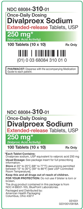 250 mg Divalproex Sodium Tablets Carton