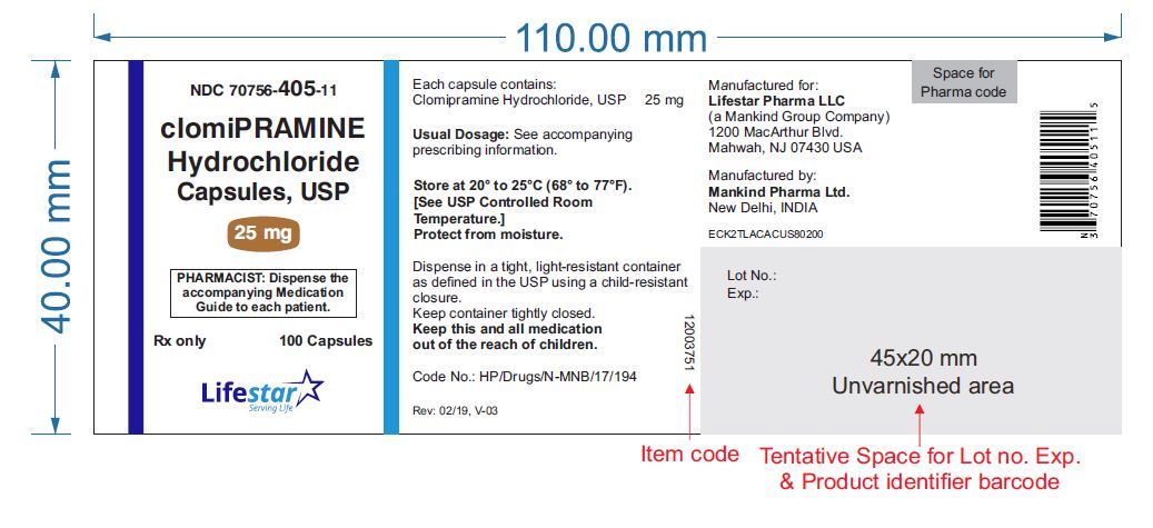 Clomipramine Hydrochloride Capsules, USP 25 mg Bottle Label