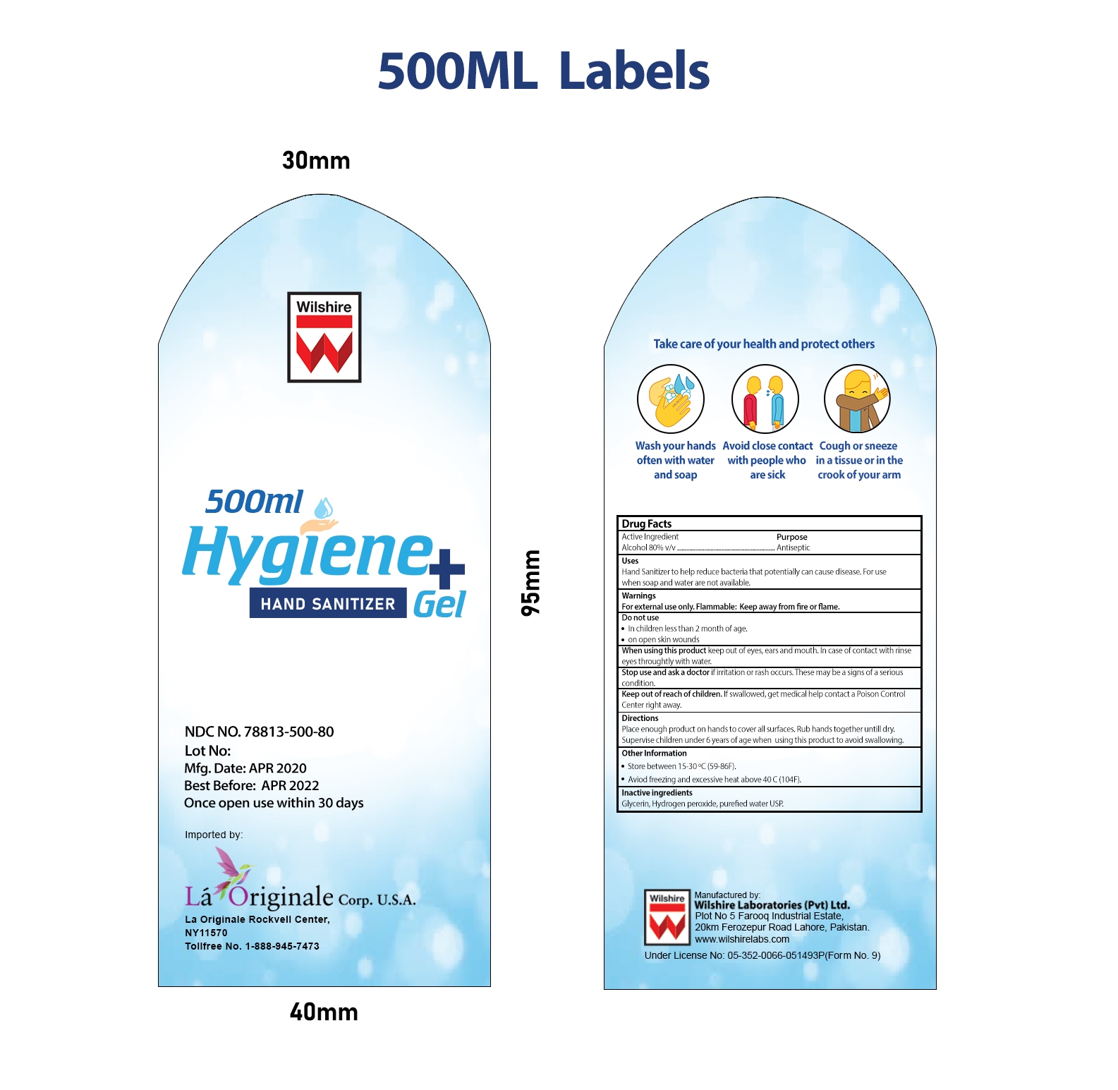 500 ml label