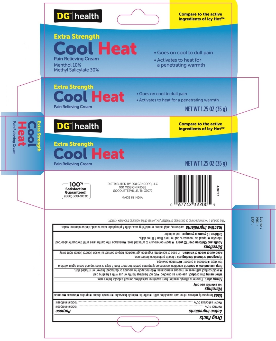 label of cool heat