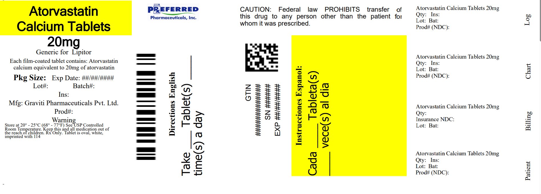 Atorvastatin Calcium Tablets 20mg 