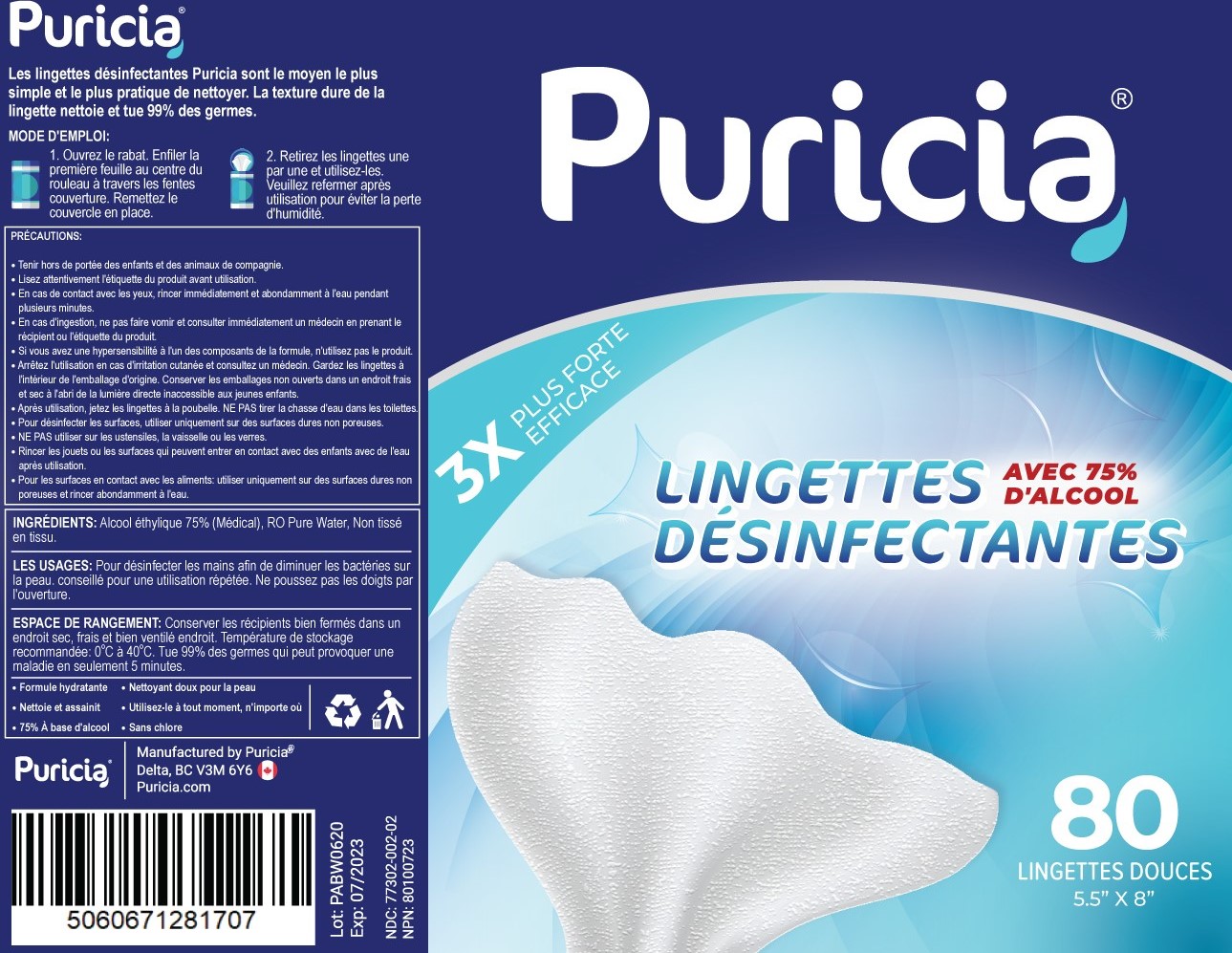80 wipes . French label