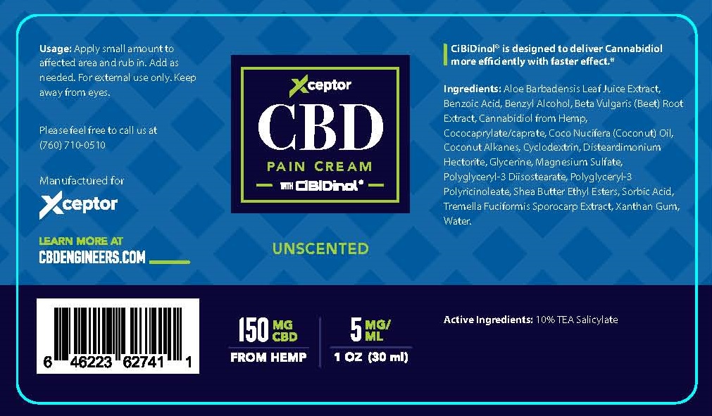 Xceptor_CBD Pain Cream_Unscented_LBL