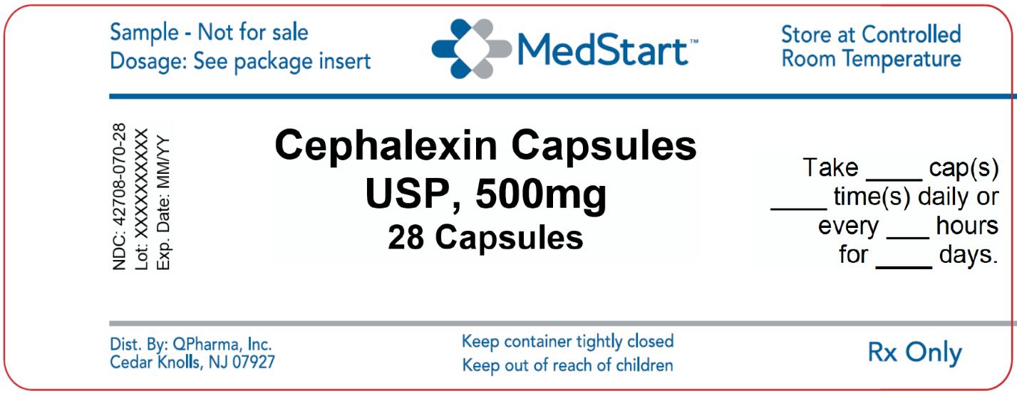 42708-070-28 Cephalexin Capsules USP 500mg x 28