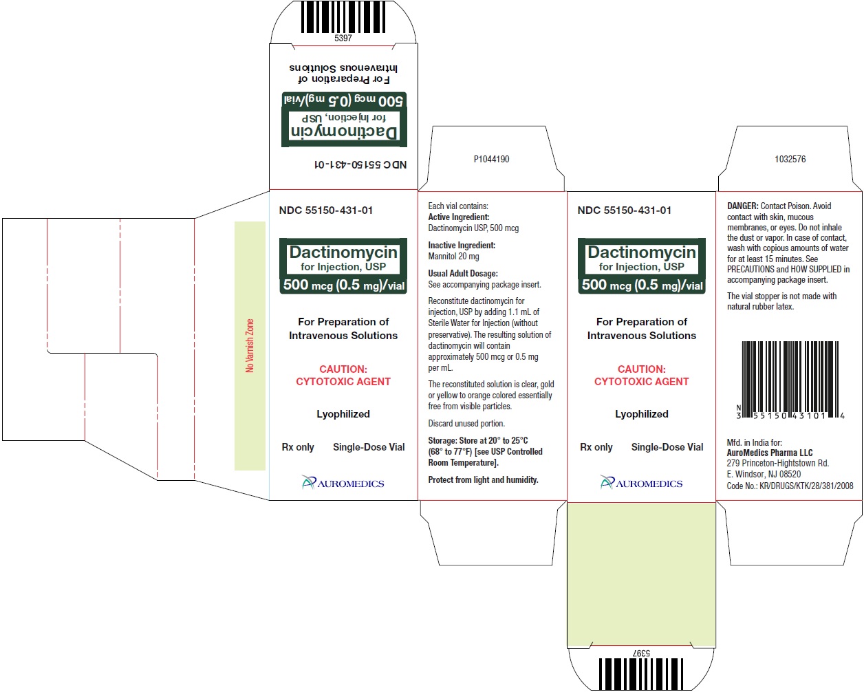 PACKAGE LABEL-PRINCIPAL DISPLAY PANEL-500 mcg (0.5 mg)/vial - Container-Carton