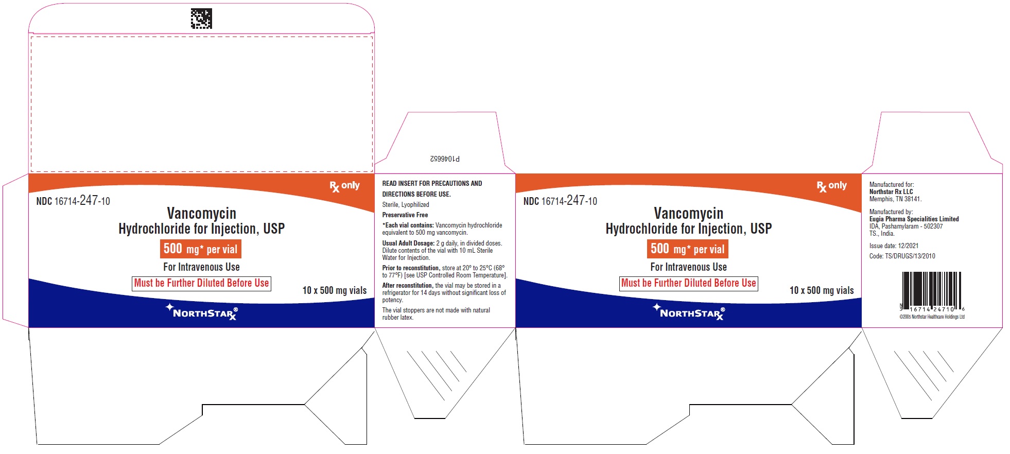 PACKAGE LABEL-PRINCIPAL DISPLAY PANEL - 500 mg per vial - Carton (10 Vials)