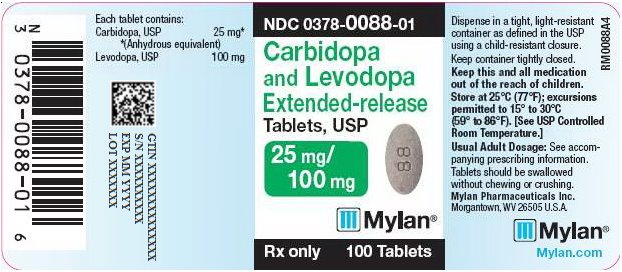 Carbidopa and Levodopa Extended-Release Tablets, USP 25 mg/100 mg Bottle Label