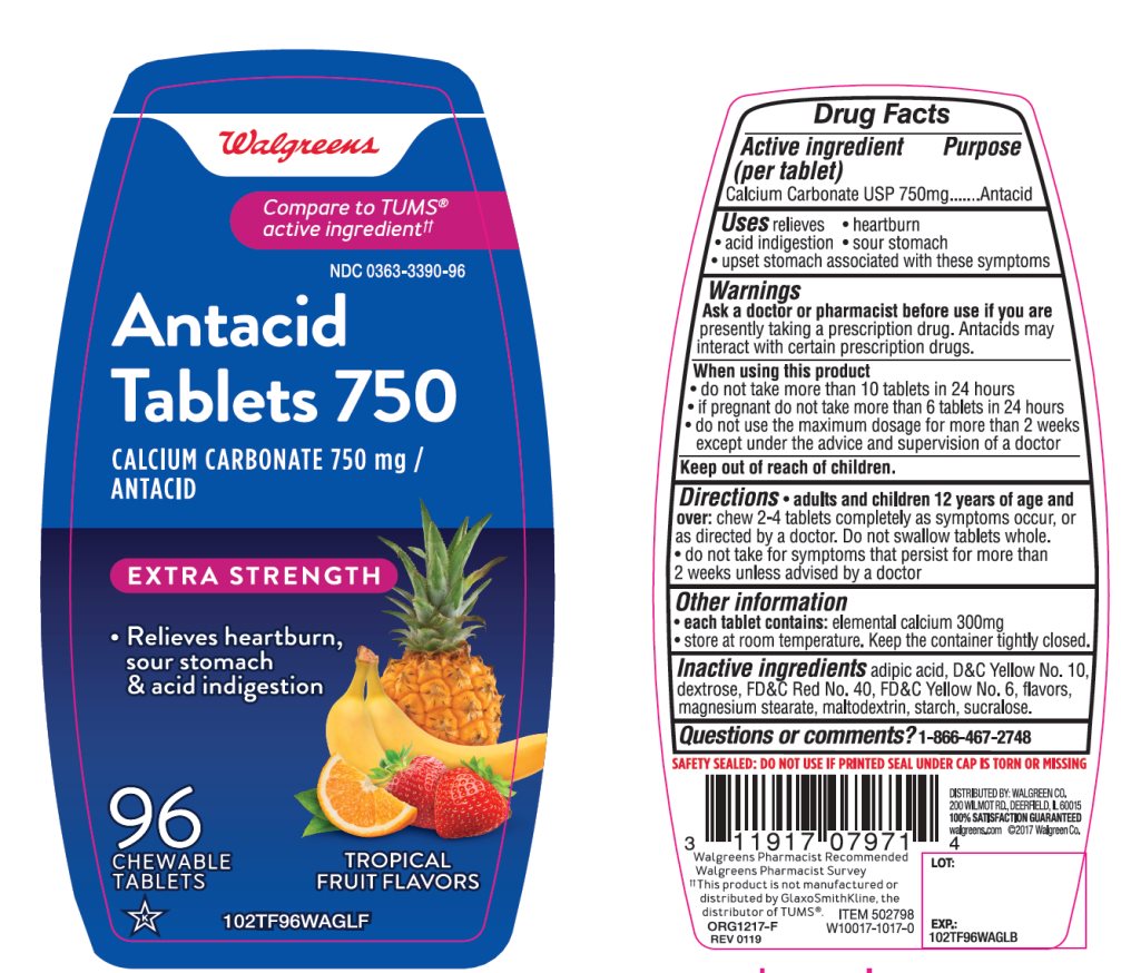 Walgreen Antacid Tablets Extra Strength 96 Chewable Tablets