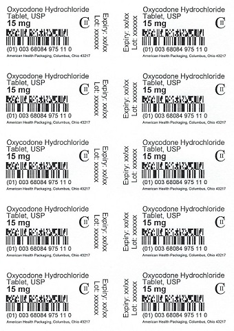 15 mg Oxycodone HCl Tablet Blister