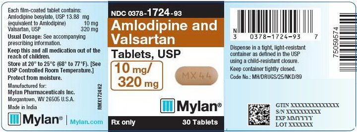 Amlodipine and Valsartan Tablets 10 mg/320 mg Bottle Label
