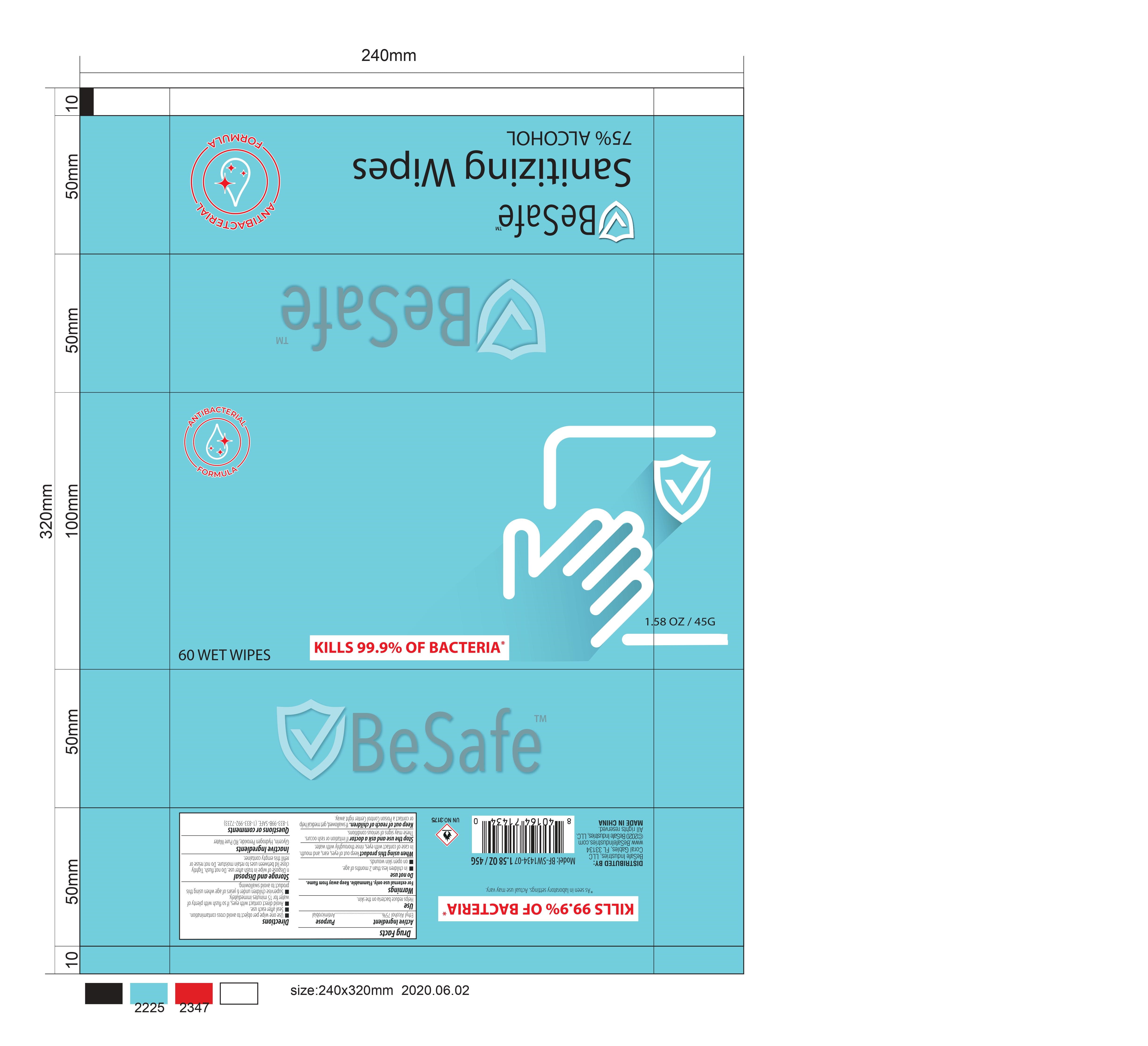 BeSafe 60 Wipes Label